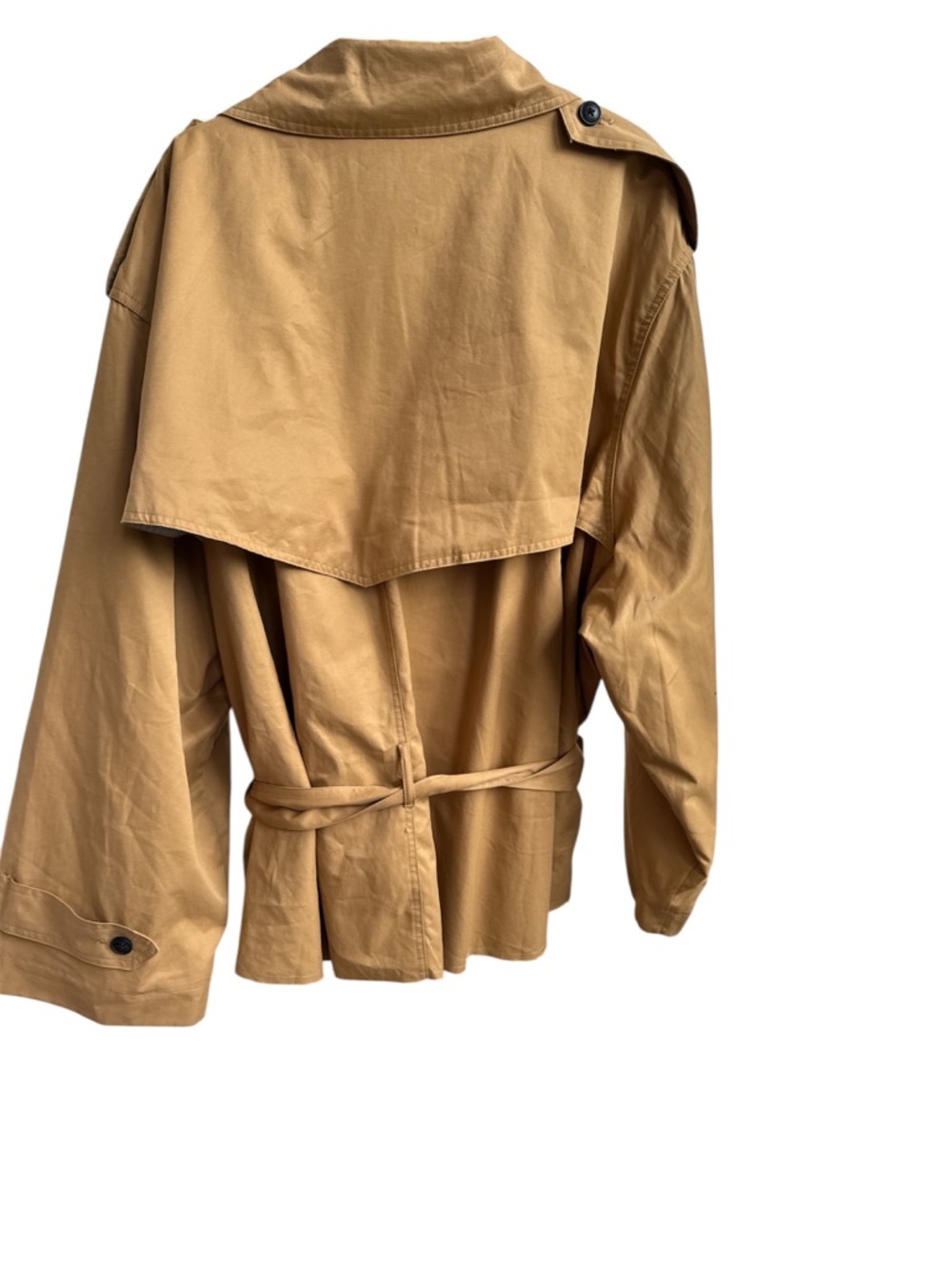 KBB by KAHLANA Women's 'The Belted Cropped Trench Jacket' - Light Brown XXL NEW - Picture 6 of 6